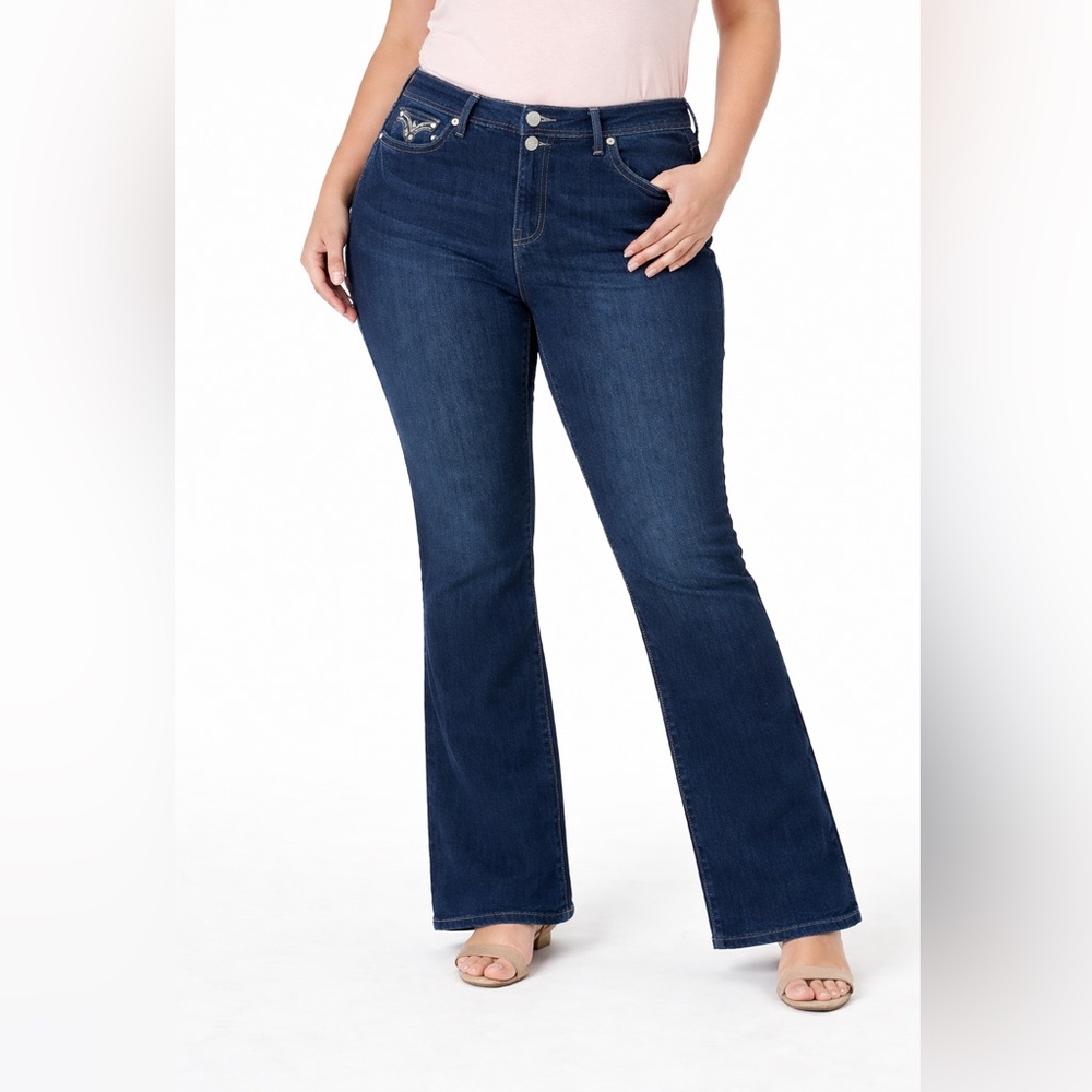 Cache Y2K Bootcut Jeans – Women’s  14 –‎ Embroidered - Dark Wash- New With Tags